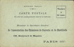 Postcard Boulevard de Magenta Paris Sugar refinery 10th