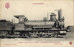 VINTAGE POSTCARD Train mixed Engine Machine of the Co of the State