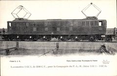 VINTAGE POSTCARD Train Engine 1 DC 1 of 2100 CV of the Company of the PLM
