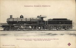 VINTAGE POSTCARD Train Engine Compound engine for express trains of Great Railway Western