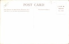 VINTAGE POSTCARD Train Engine Picking up email bags At full speed London & North Railway Company