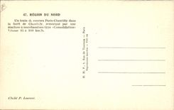 VINTAGE POSTCARD Train Engine Area of North a train of races Paris Chantilly in the drill of Chantilly