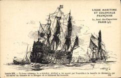 CPA Bateau Voilier Louis XIV Soleil Royal Sebille
