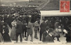 VINTAGE POSTCARD Horse Horsemanship Hippisme Laffitte Houses races in front of the Mutual one