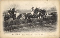 VINTAGE POSTCARD Horse Horsemanship Hippisme Paris Sporting Races of Auteuil Hurdling of the platforms