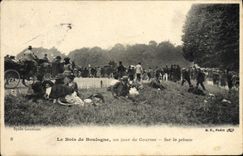 VINTAGE POSTCARD Horse Hippisme Horsemanship the Bois de Boulogne one day of races On the lawn
