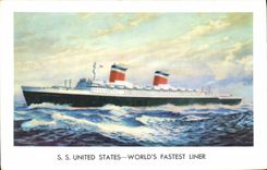 CPA Bateau Paquebot SS United States 