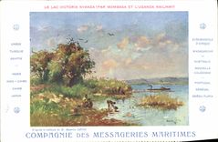 CPA Bateau Paquebot Compagnie des Messageries Maritimes Le lac Victoria Nyanza Par Mombasa et l'Uganda Railway
