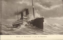 VINTAGE POSTCARD Boat Steamer Boat of Southampton one day of November