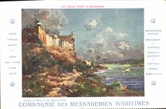 CPA Bateau Paquebot Compagnie des Messageries Maritimes Le vieux fort a Mombasa 