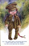 VINTAGE POSTCARD Fantasy Illustrator Child Miitaria Soldier