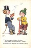 VINTAGE POSTCARD Fantasy Illustrator Children Cigarette Trotinnette Tobacco