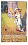 CPA Fantaisie Illustrateur Enfant Toile d'araignee Alys
