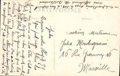 VINTAGE POSTCARD Militaria Battery of 75 tie on the Germans in retirement