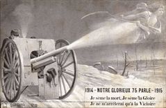 VINTAGE POSTCARD Militaria Our glorious 75 speaks Dead Ange