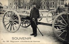 CPA Militaria 28eme regiment d'artillerie de Vannes 