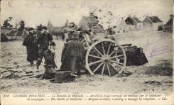 POSTAL Militaria de la VENDIMIA la batalla de la artillería belga de Hofslade