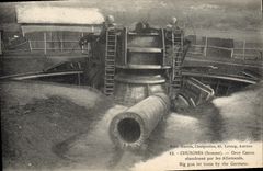 CPA Militaria Chuignes Gros canon abandonne par les Allemands 