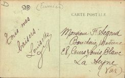 POSTAL Auvergne de la VENDIMIA que un coche del país se acobarda