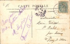 POSTAL Auvergne de la VENDIMIA un auvergnat del coche