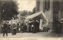 VINTAGE POSTCARD Market with hair TOP Auvergne