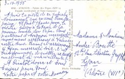 POSTAL MODERNA paladar de Avignon de los papas