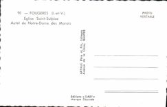 MODERN CARD Ferns Church Saint Sulpice Furnace bridge Of Notre Dame Of the Marshes