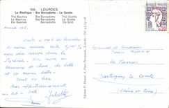 POSTAL MODERNA pesado la basílica co. Bernadette