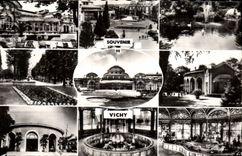 MODERN CARD Vichy Casino Places De I' Town hall Park Source of Celestins Source of the Hospital Large Chomel Grid