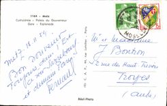 MODERN CARD Metz Cathedrale Palate of the governor Parks Esplanade