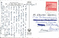 MODERN CARD Geneva Mont Blanc And the Slope De Cologny