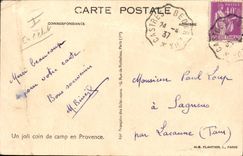 Jamboree del explorador de la POSTAL de la VENDIMIA que explora una esquina bonita del campo en Provence