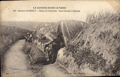 POSTAL de la VENDIMIA la guerra en el sector del norte de Carency en el foso piojos de un orighinale de la caza