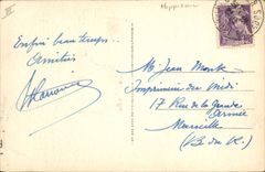 La equitación Hippisme Deauville del caballo de la POSTAL de la VENDIMIA floreció el hipódromo de la playa la plataforma