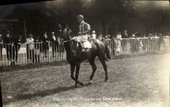 CPA Cheval Equitation Hippisme Aquatinte II monte par Donoghue prix de Diane 1923