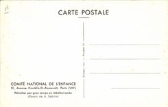 VINTAGE POSTCARD Oil Boat by heavy weather in the Mediterranean Wooden bowl Oil