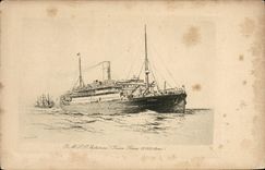 VINTAGE POSTCARD Boat Asturias Steamer