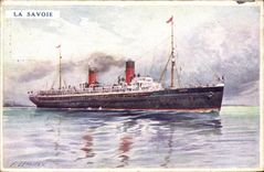 CPA Bateau Paquebot La Savoie 