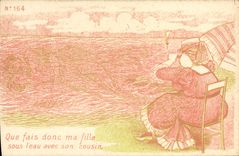 CPA Nu erotique Femme Que fais donc ma fille