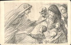 VINTAGE POSTCARD Fantasy Illustrator French Day of the National Help