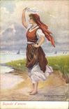 VINTAGE POSTCARD Fantasy Illustrator Segnale Woman of amore Santino