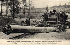 CPA Militaria Canon de 380 mm capture par les allemands pres de Chuignes 