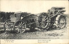 CPA Militaria Artillerie lourde allemande Un mortier de 280
