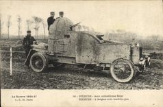 CPA Militaria en Belgique pres de Dixmude Auto mitrailleuse belge 