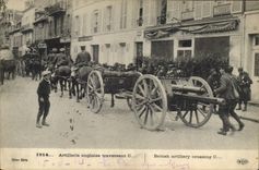 VINTAGE POSTCARD Militaria English Artillery crossing C