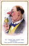 VINTAGE POSTCARD Fantasy Illustrator Man Donald Mc Gill Alcohol