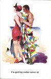 VINTAGE POSTCARD Fantasy Illustrator Woman I' m getting under cover At