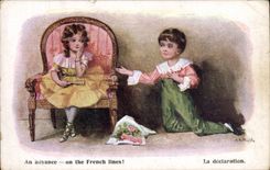 VINTAGE POSTCARD Fantasy Illustrator Children the declaration