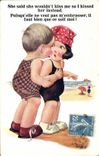 VINTAGE POSTCARD Fantasy Illustrator Children Bathing suit