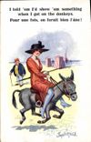 VINTAGE POSTCARD Fantasy Illustrator Woman Ass Mule Donald Mc Gill
